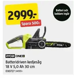 Jula Batteridriven kedjesåg 18 V 5,0 Ah 30 cm erbjuda