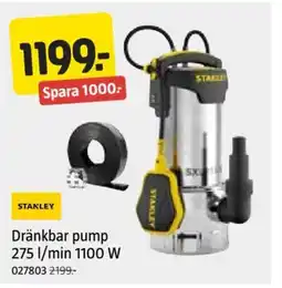 Jula Dränkbar pump 275 l/min 1100 W erbjuda