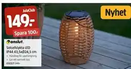 Jula Solcellslykta LED IP44 43,5xØ24,5 cm., Medlemspris erbjuda