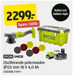 Jula Oscillerande polermaskin Ø125 mm 18 V 4,0 Ah erbjuda