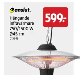 Jula Hängande infravärmare 750/1500 W 045 cm erbjuda
