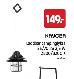 Jula Laddbar campinglykta 35/70 lm 2,5 W 2800/3200 K erbjuda