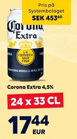 Border Shop Corona Extra 4,5%, EUR 17.44 erbjuda