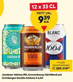Border Shop Jacobsen Yakima IPA, Kronenbourg 1664 Bland och Grimbergen Double Ambree 5-6,5%, EUR 9.39 erbjuda