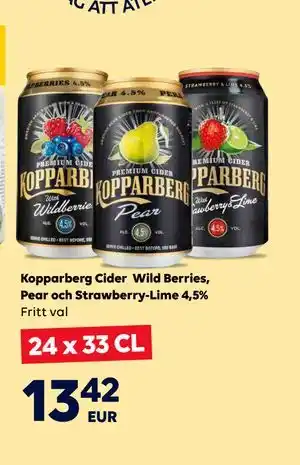 Border Shop Kopparberg Cider Wild Berries, Pear och Strawberry-Lime 4,5%, EUR 13.42 erbjuda