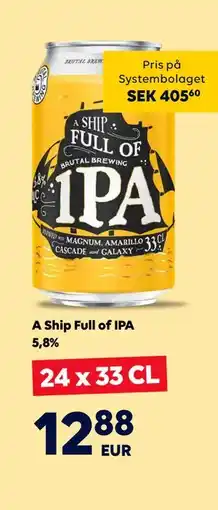 Border Shop A Ship Full of IPA 5,8%, EUR 12.88 erbjuda
