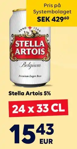 Border Shop Stella Artois 5%, EUR 15.43 erbjuda