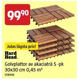 Jula Golvplattor av akaciaträ 5 -pk 30x30 cm 0,45 m² erbjuda