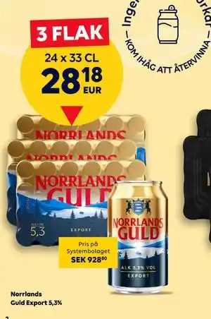Border Shop Norrlands Guld Export 5,3%, EUR 28.18 erbjuda