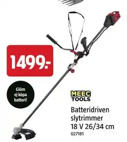Jula Batteridriven slytrimmer 18 V 26/34 cm erbjuda