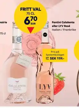 Border Shop Fantini Calalenta eller LYV Rosé, EUR 6.7 erbjuda
