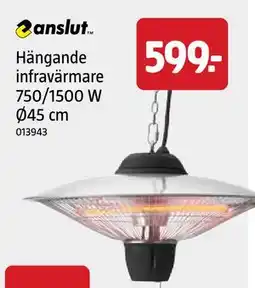 Jula Hängande infravärmare 750/1500 W Ø45 cm erbjuda