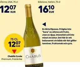 Border Shop Chablis Cuvée Premium, EUR 12.07 erbjuda