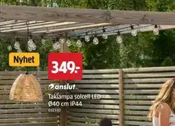 Jula Taklampa solcell LED Ø40 cm IP44 erbjuda