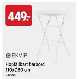 Jula Hopfällbart barbord 110xØ80 cm erbjuda