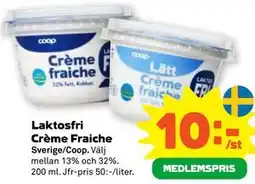 Stora Coop Laktosfri Crème Fraiche, Medlemspris erbjuda