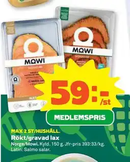 Stora Coop Rökt/gravad lax, Medlemspris erbjuda