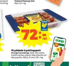 Stora Coop Kryddade kycklingspett erbjuda