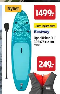 Jula Uppblåsbar SUP 305x76x12 cm erbjuda