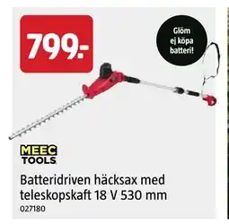 Jula Batteridriven häcksax med teleskopskaft 18 V 530 mm erbjuda