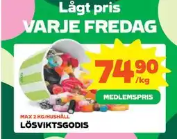Stora Coop LÖSVIKTSGODIS, Medlemspris erbjuda