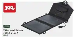 Jula Vikbar solcellsladdare 7 W 5,5 V 1,27 A erbjuda