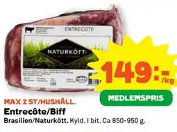 Stora Coop Entrecôte/Biff, Medlemspris erbjuda