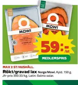 Coop Rökt/gravad lax, Medlemspris erbjuda