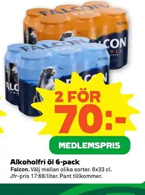 Alkoholfri öl 6-pack, Medlemspris