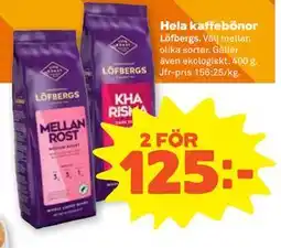 Stora Coop Hela kaffebönor erbjuda