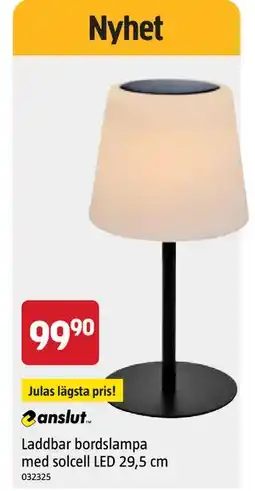 Jula Laddbar bordslampa med solcell LED 29,5 cm erbjuda
