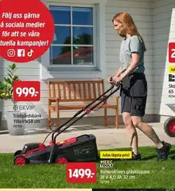 Jula Batteridriven gräsklippare 18 V 4,0 Ah 32 cm erbjuda