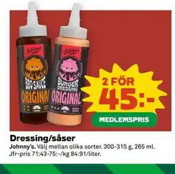 Coop Dressing/såser, Medlemspris erbjuda