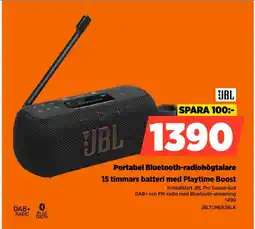Power JBL Portabel Bluetooth-radiohögtalare 15 timmars batteri med Playtime Boost erbjuda