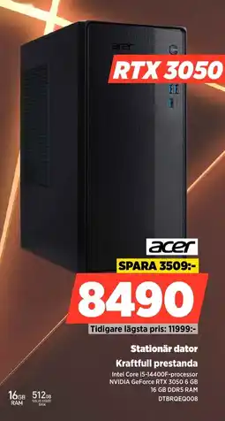 Power Acer stationär dator kraftfull prestanda erbjuda
