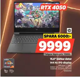 Power Hp 15,6" bärbar dator 144 hz ips-display erbjuda