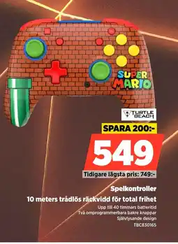 Power TURTLE BEACH Spelkontroller 10 meters trådlös räckvidd för total frihet erbjuda
