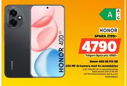 Power HONOR Honor 400 5G 512 GB 200 MP Al-kamera med 4x zoomskärpa erbjuda