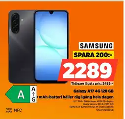Power Samsung galaxy a17 4g 128 gb mah-batteri håller dig igång hela dagen erbjuda