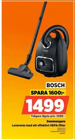 Power Bosch dammsugare levereras med ett effektivt hepa-filter erbjuda