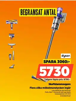 Power dyson Skaftdammsugare Flera olika möbelmunstycken ingår erbjuda