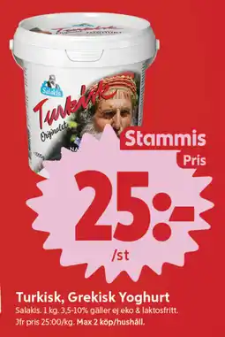 ICA Nära Salakis Turkisk, Grekisk Yoghurt erbjuda