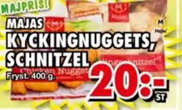Priso Hemköp Majas Kyckingnuggets, schnitzel erbjuda