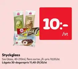 Priso Hemköp Sia Glass Styckglass erbjuda