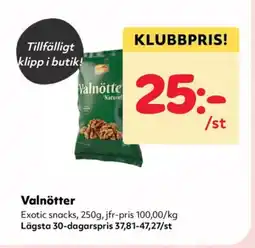 Priso Hemköp Exotic snacks Valnötter erbjuda