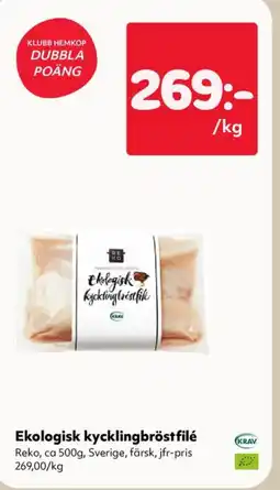 Priso Hemköp Reko Ekologisk kycklingbröstfilé erbjuda