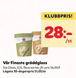 Priso Hemköp Sia Glass Vår Finaste gräddglass erbjuda