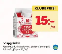 Priso Hemköp Garant Vispgrädde erbjuda