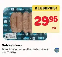 Priso Hemköp Garant Salsicciakorv erbjuda