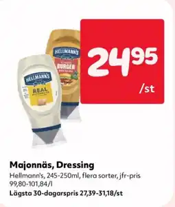 Priso Hemköp Hellmann's Majonnäs, Dressing erbjuda